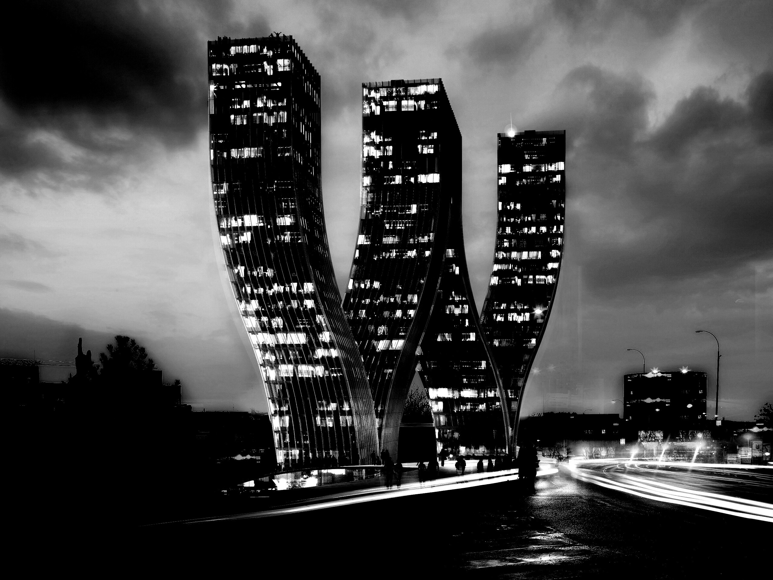 Здание в форме буквы W обои