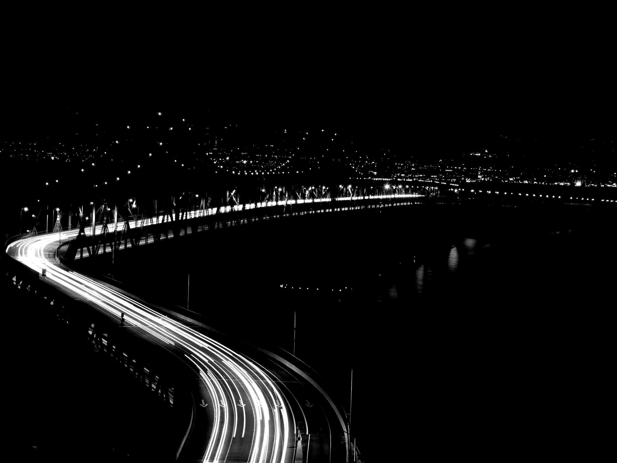 Вид на мост ночью обои