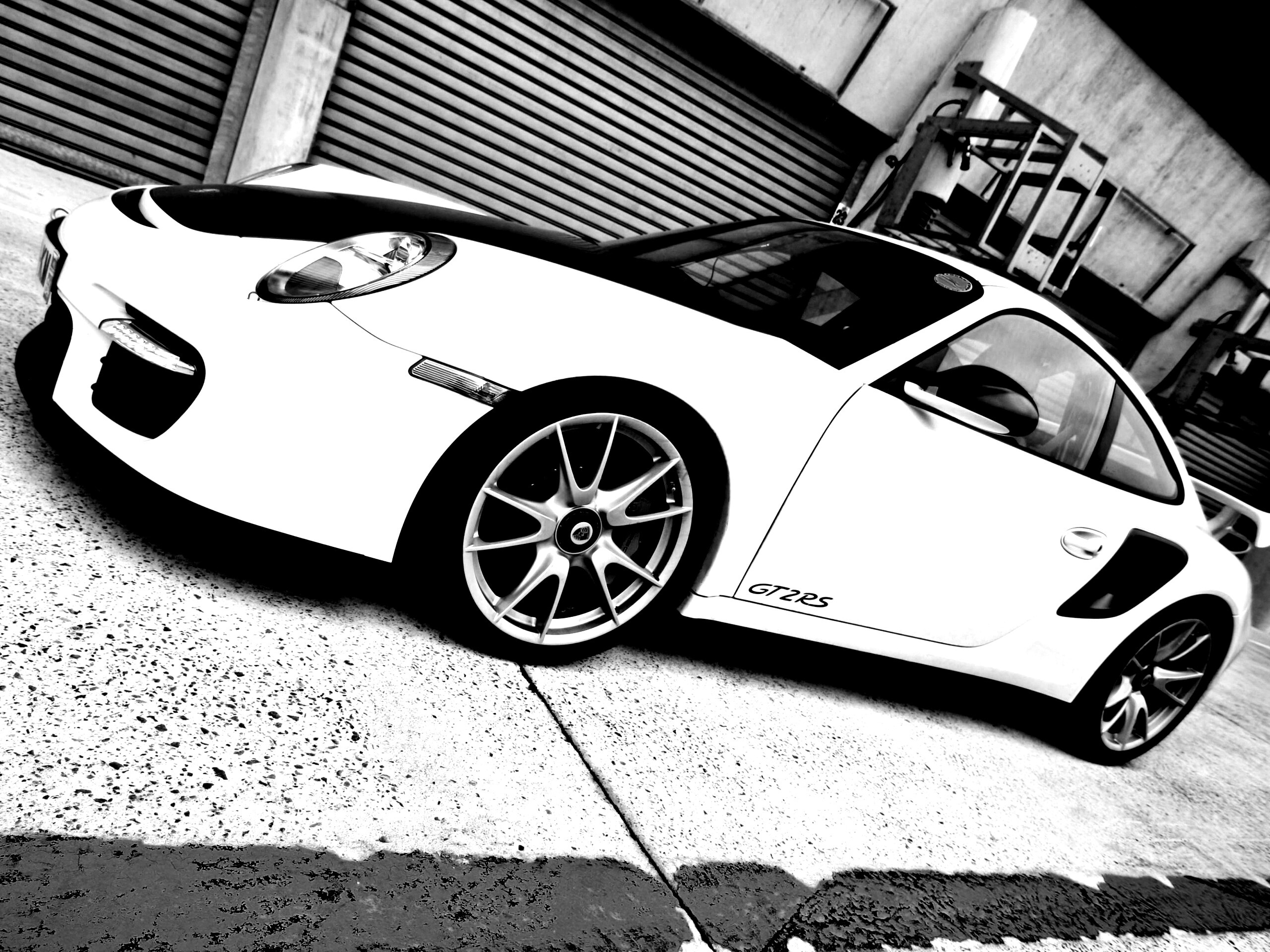 Белый порше обои