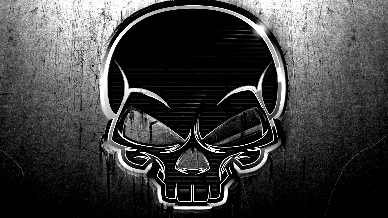 Красный череп лого обои