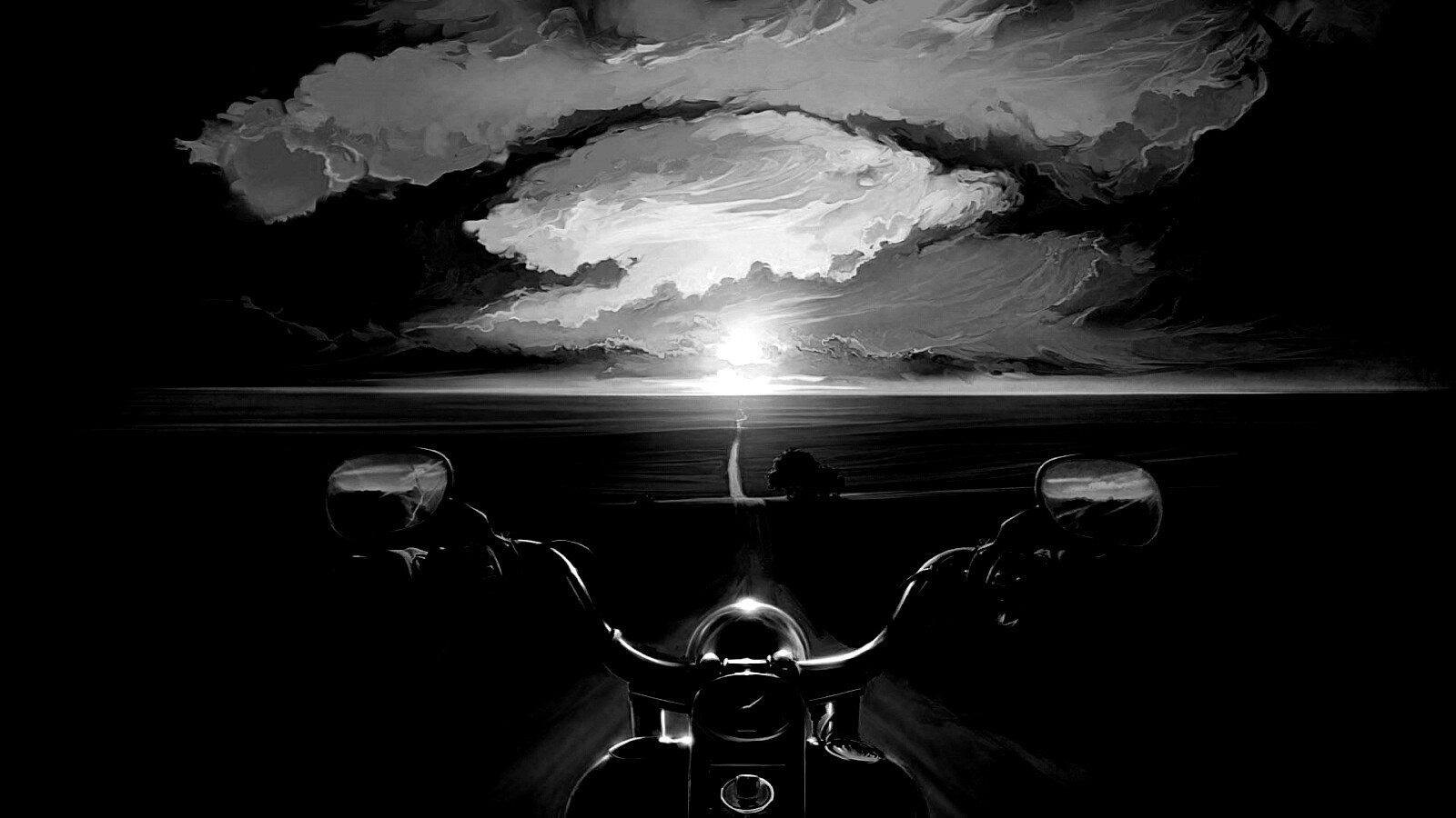 Дорога на закат обои