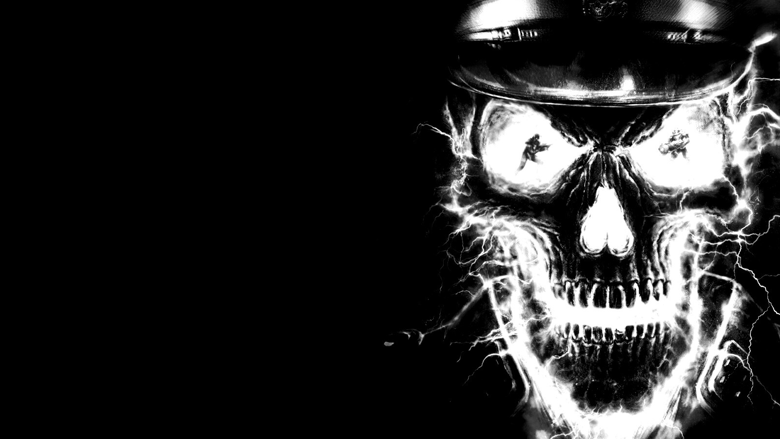 Череп из молний обои