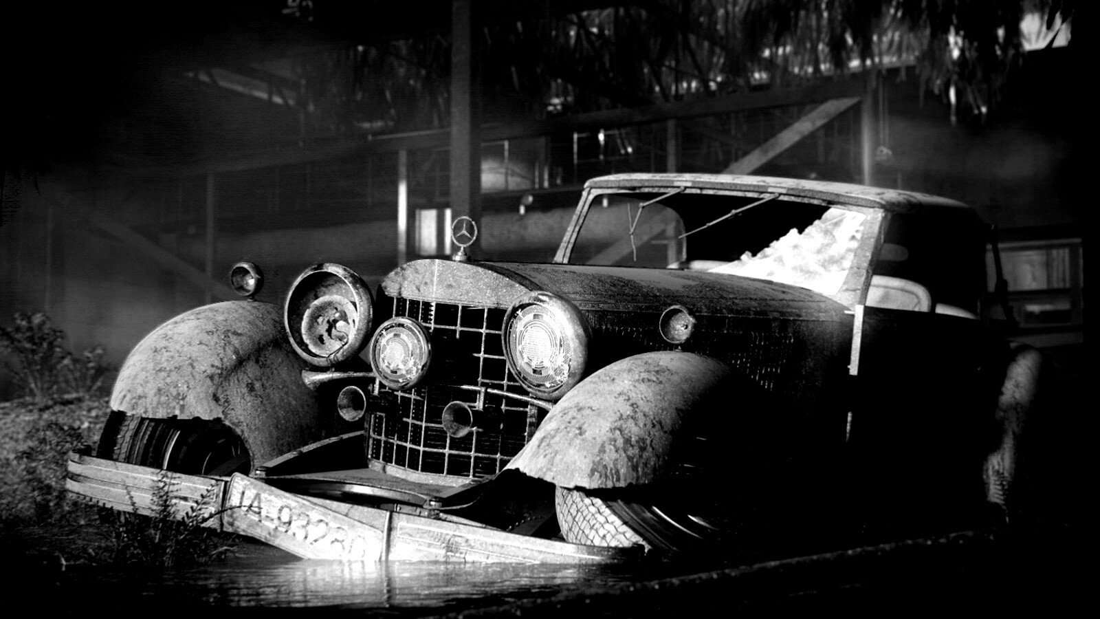 Гниющий ретро мерседес обои