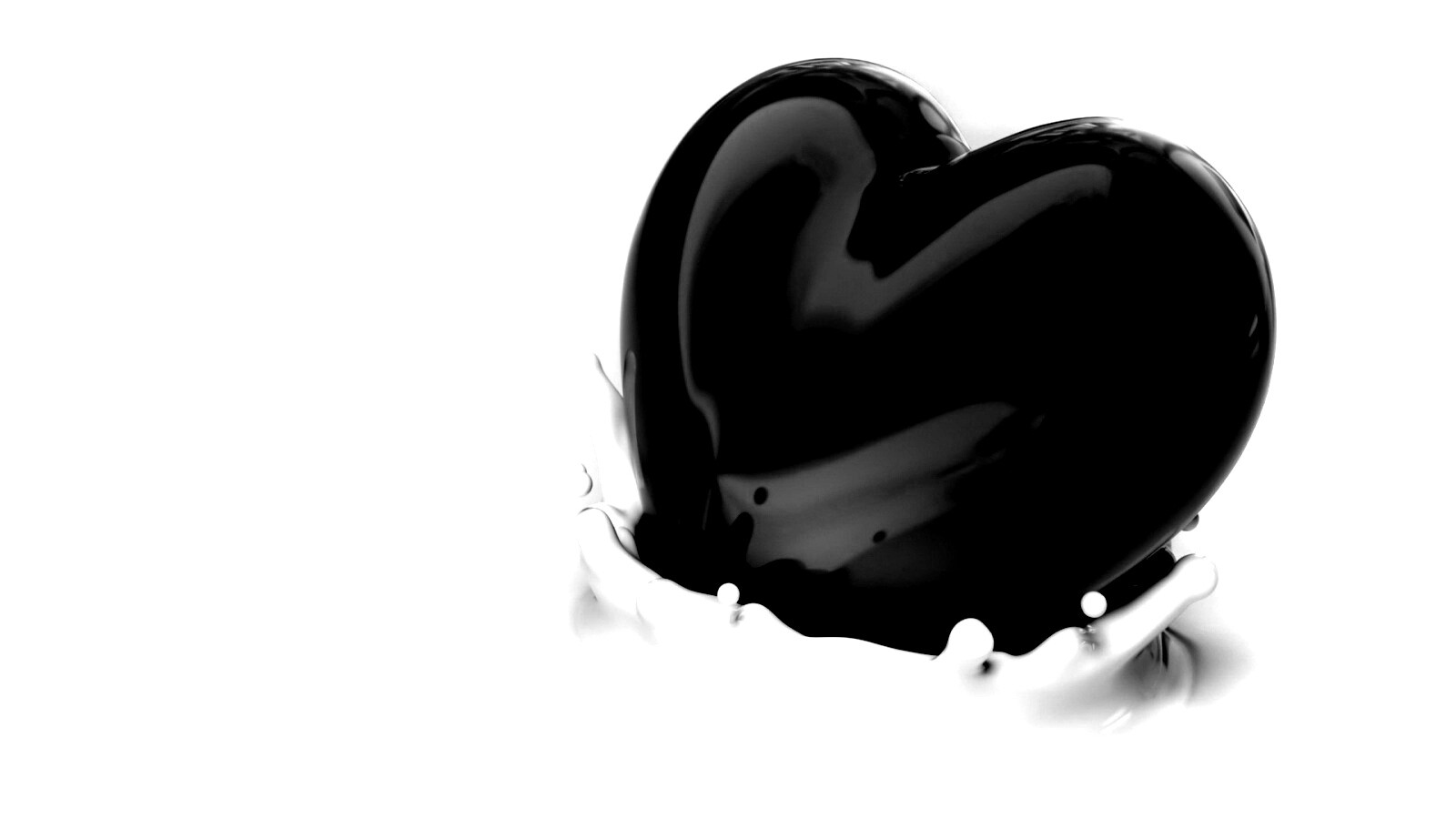 Шоколадное сердце в молоке обои