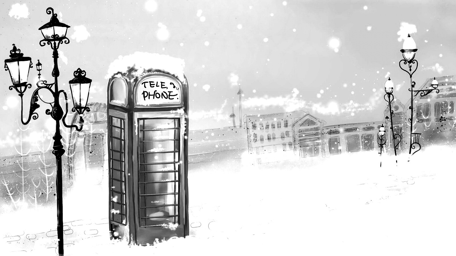 Лондонская телефонная будка обои