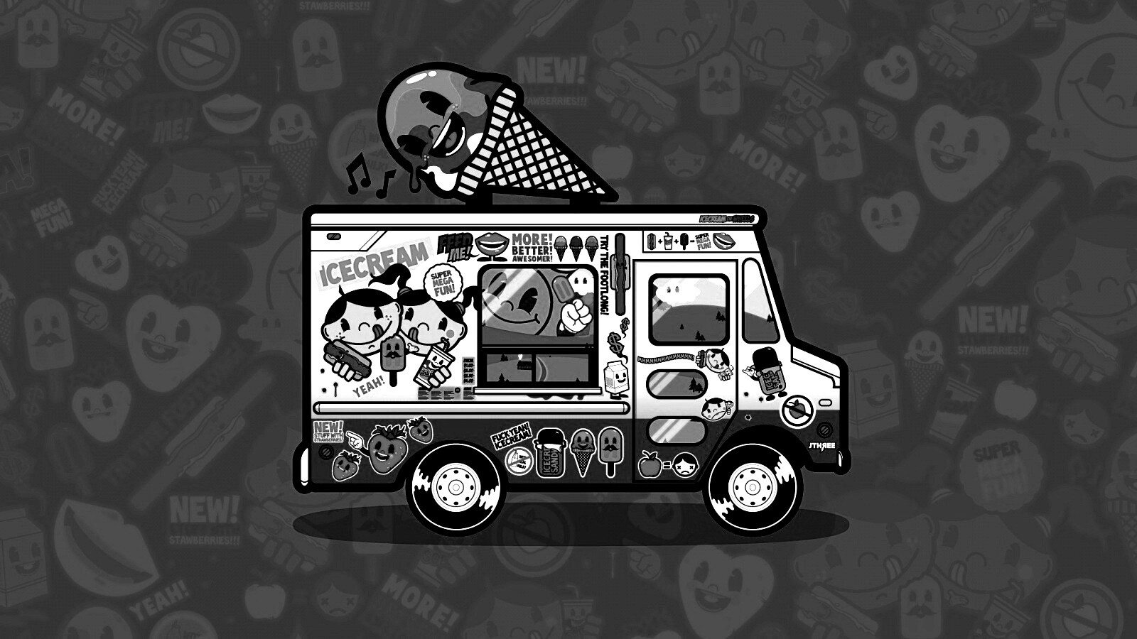 Фургончик мороженщика обои