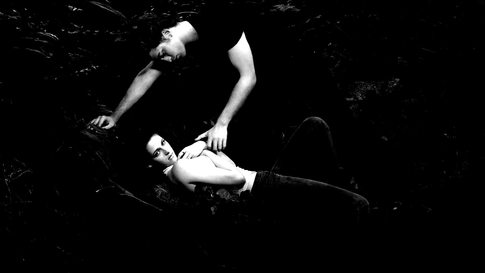 Эдвард и Белла в лесу обои