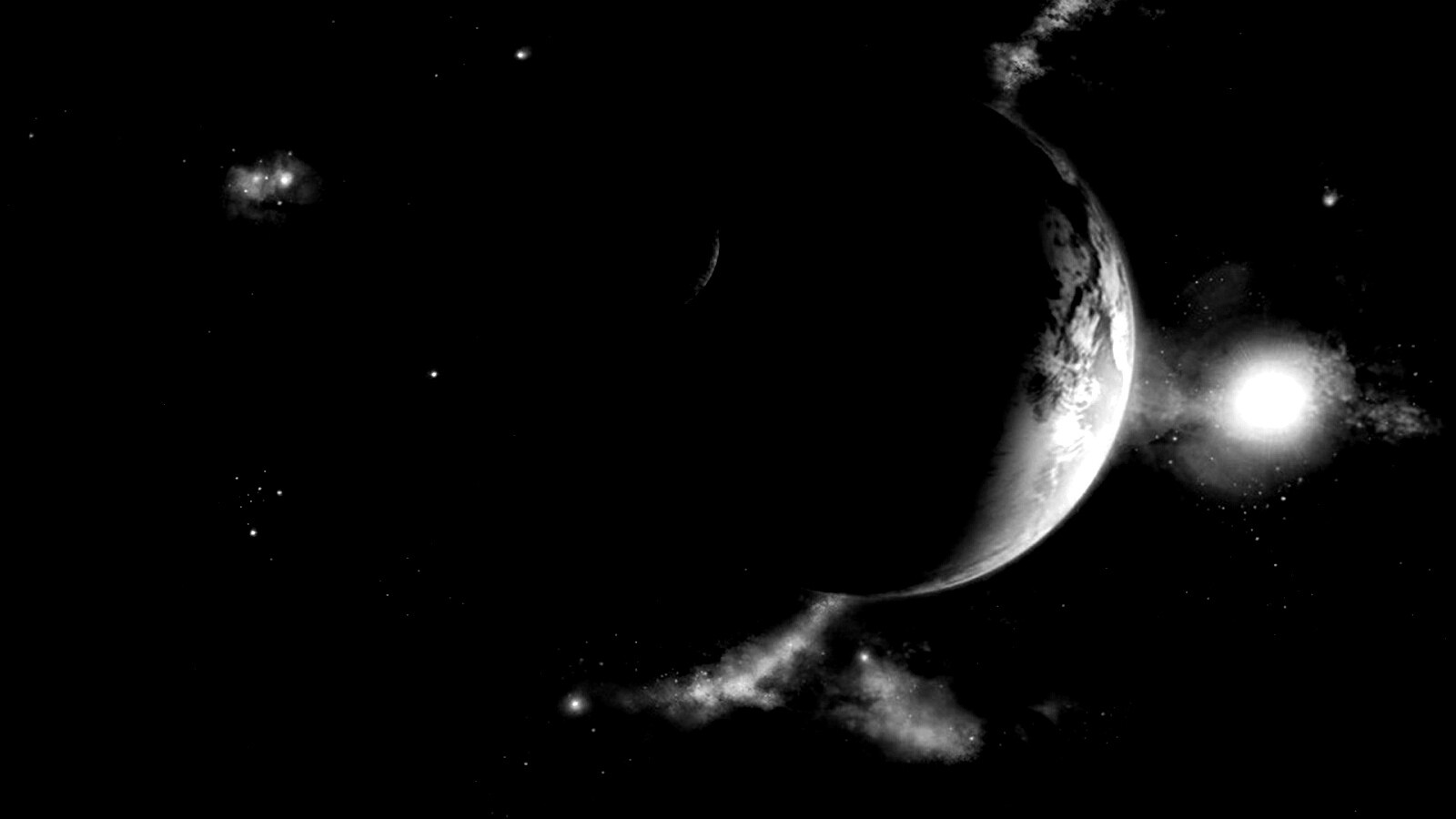 Планета с одним спутником обои