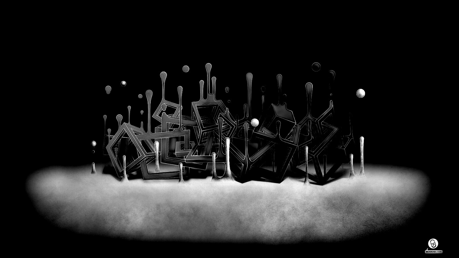 Цветные переплетающиеся кубы обои