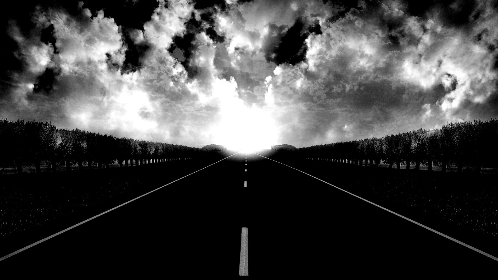 Дорога на закат обои