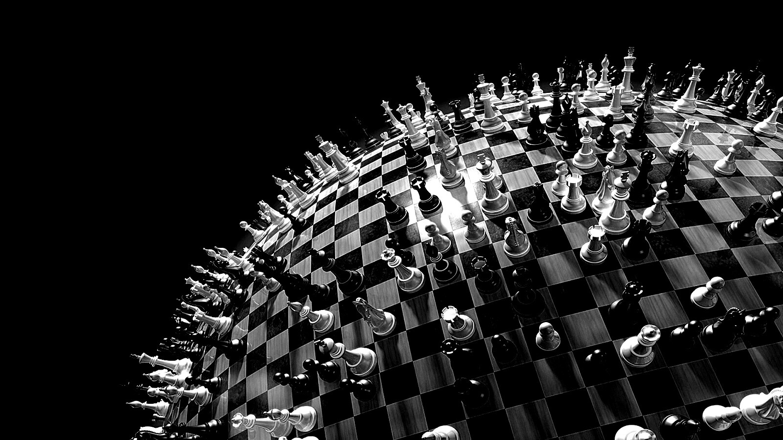 Сферическое шахматное поле обои