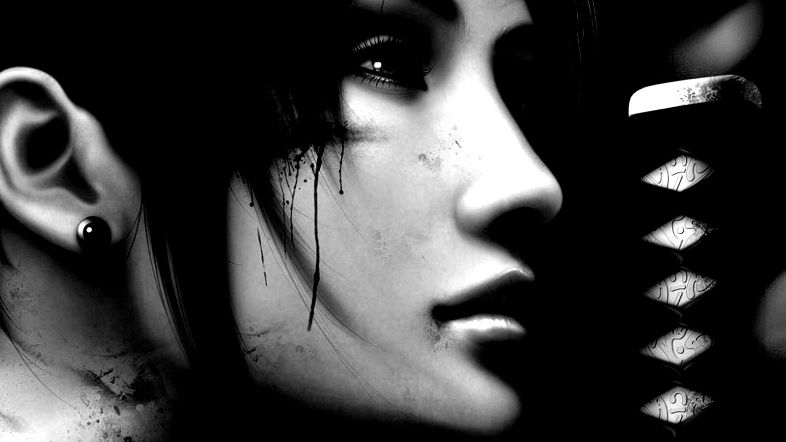 Японка с катаной обои