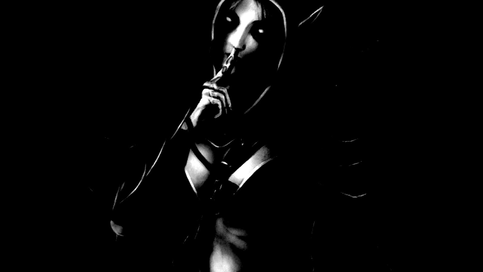 Ночная эльфийка призывает к тишине обои