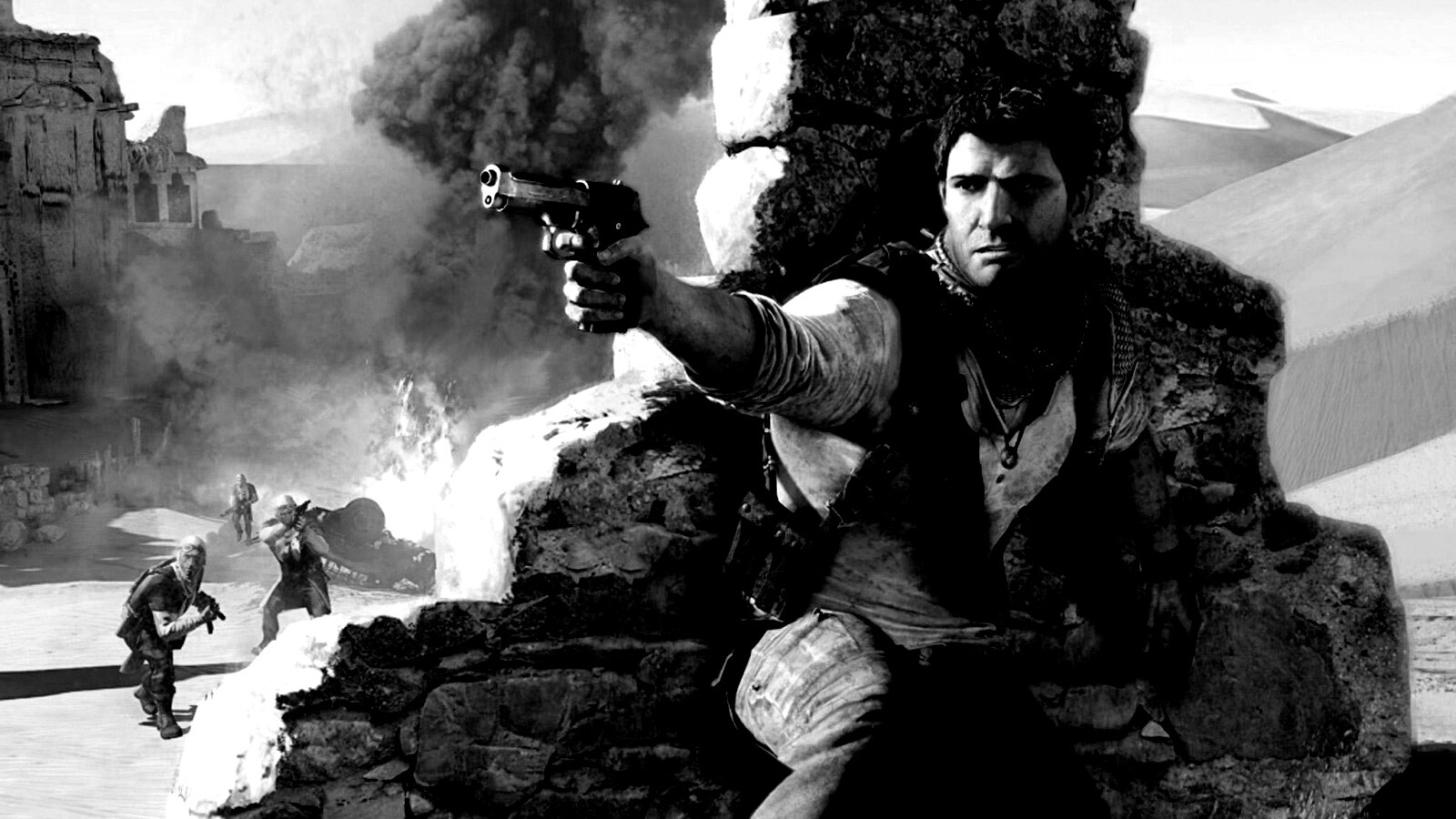 Бой в пустыне обои