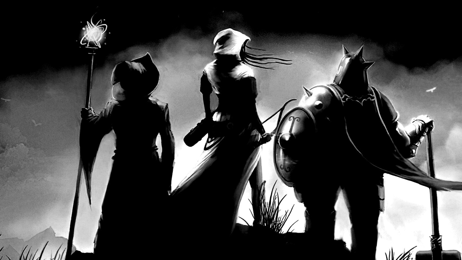 Воин, лучник и маг обои