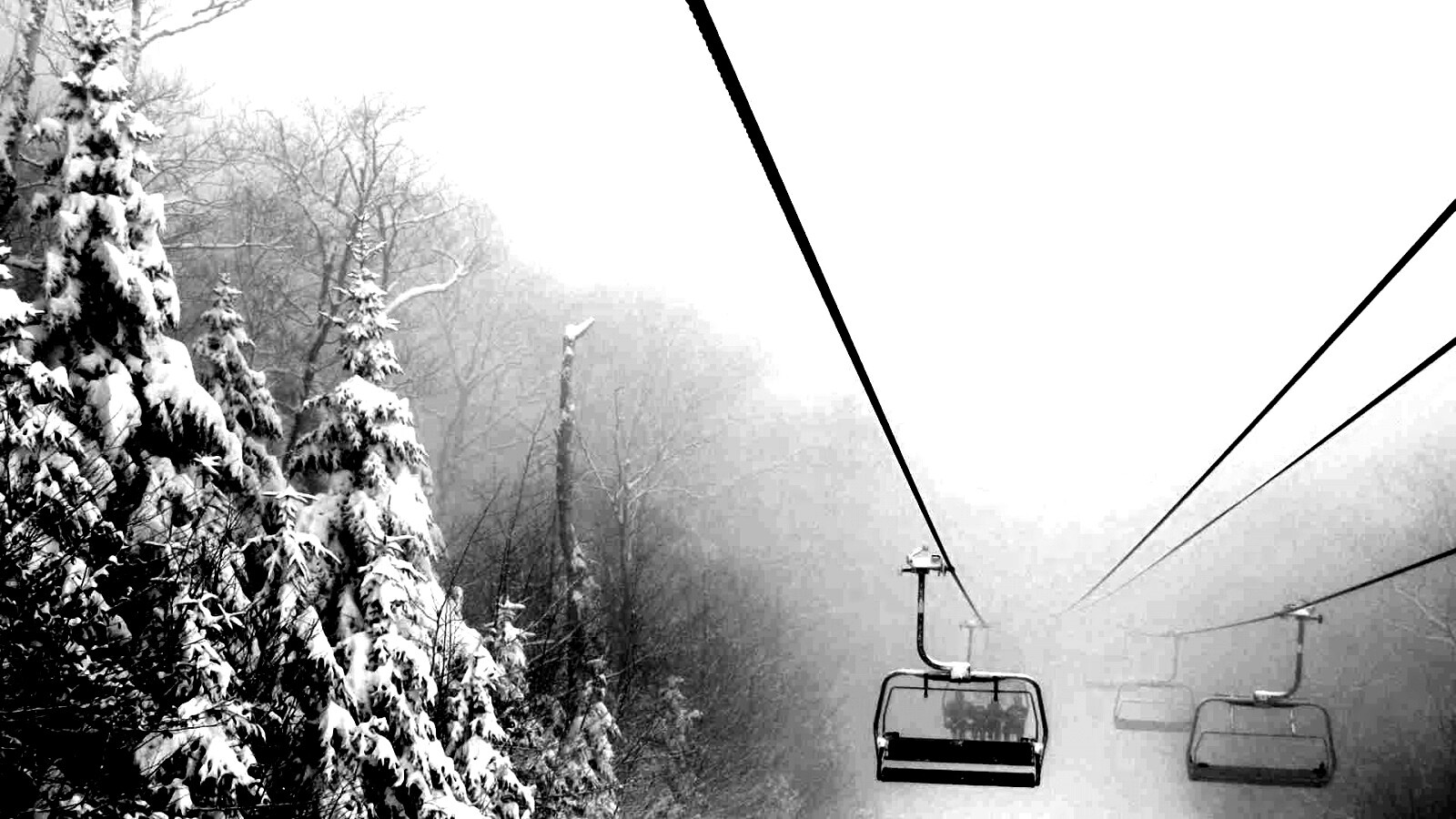Канатная дорога в зиму обои