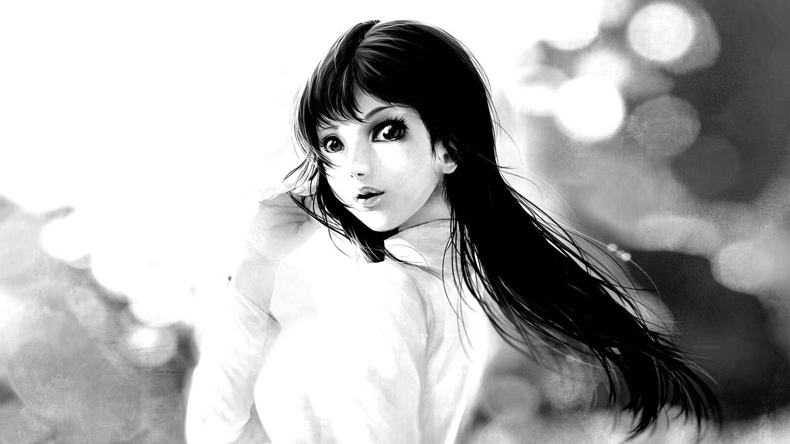 Девушка вполоборота обои