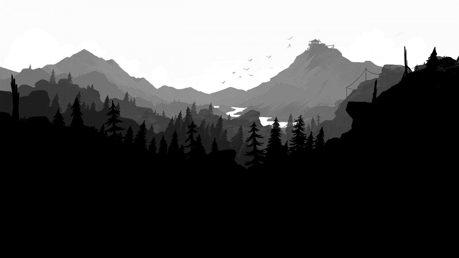 Красный Firewatch обои