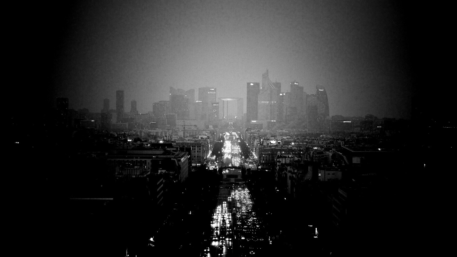 Ночной город в тумане обои