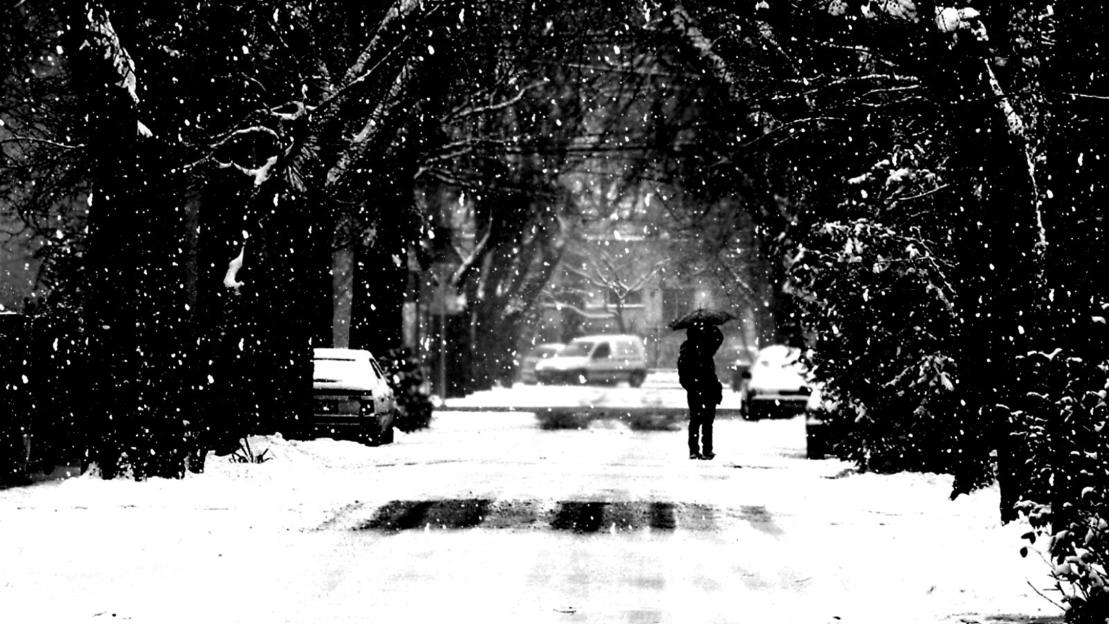 Зимняя улица обои