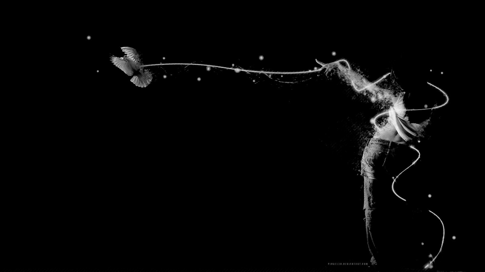 Девушка с бабочкой обои