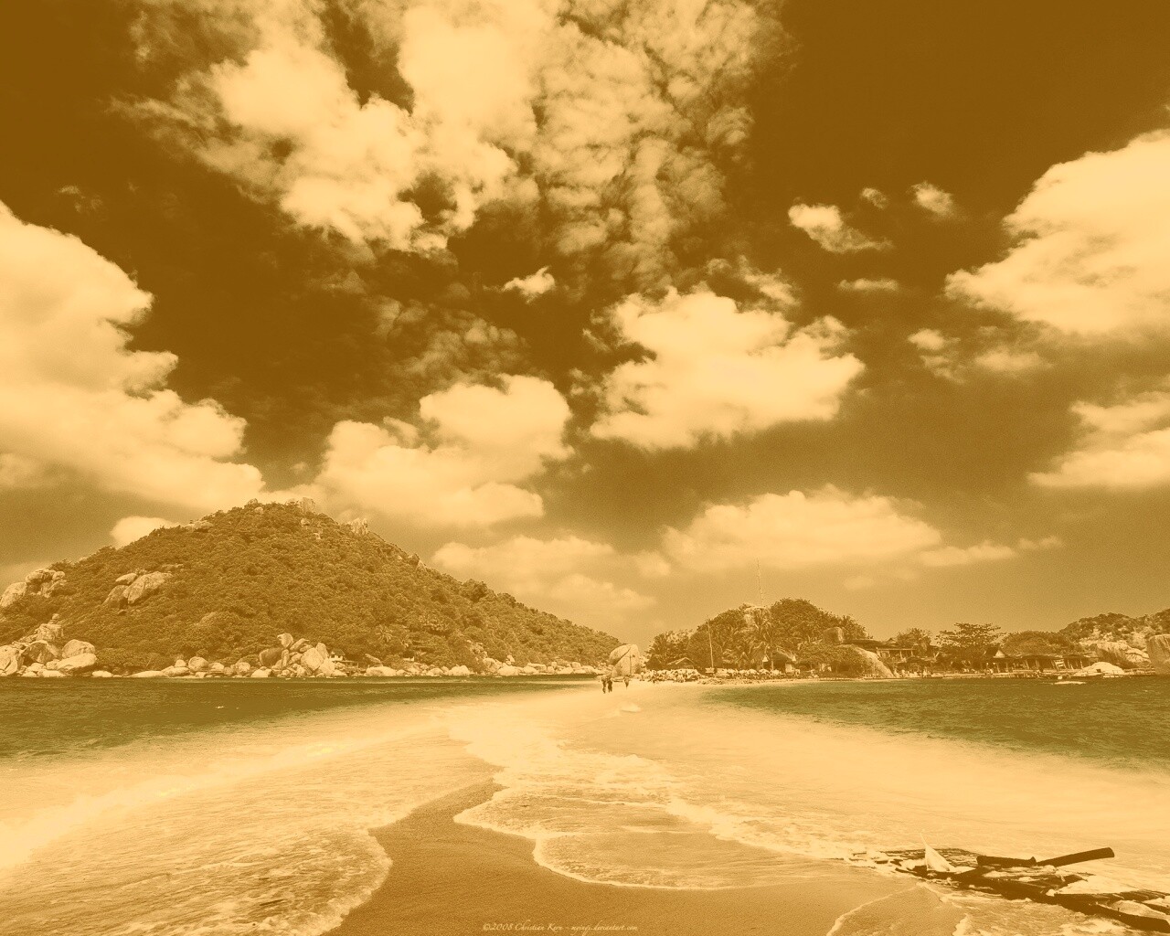 Двойное море обои