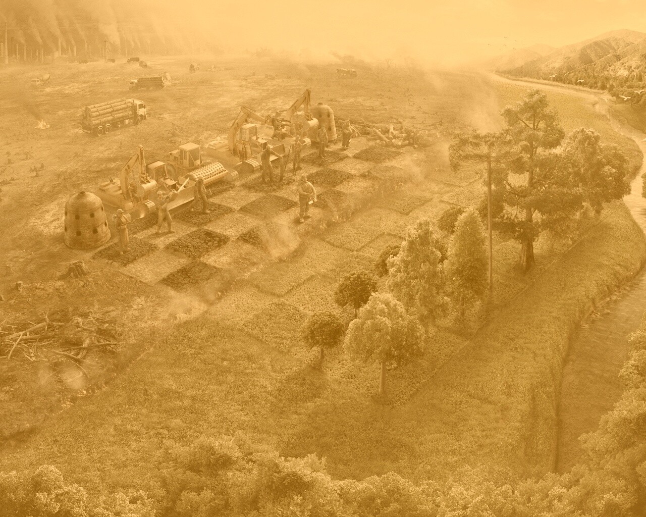 Цивилизация против природы обои