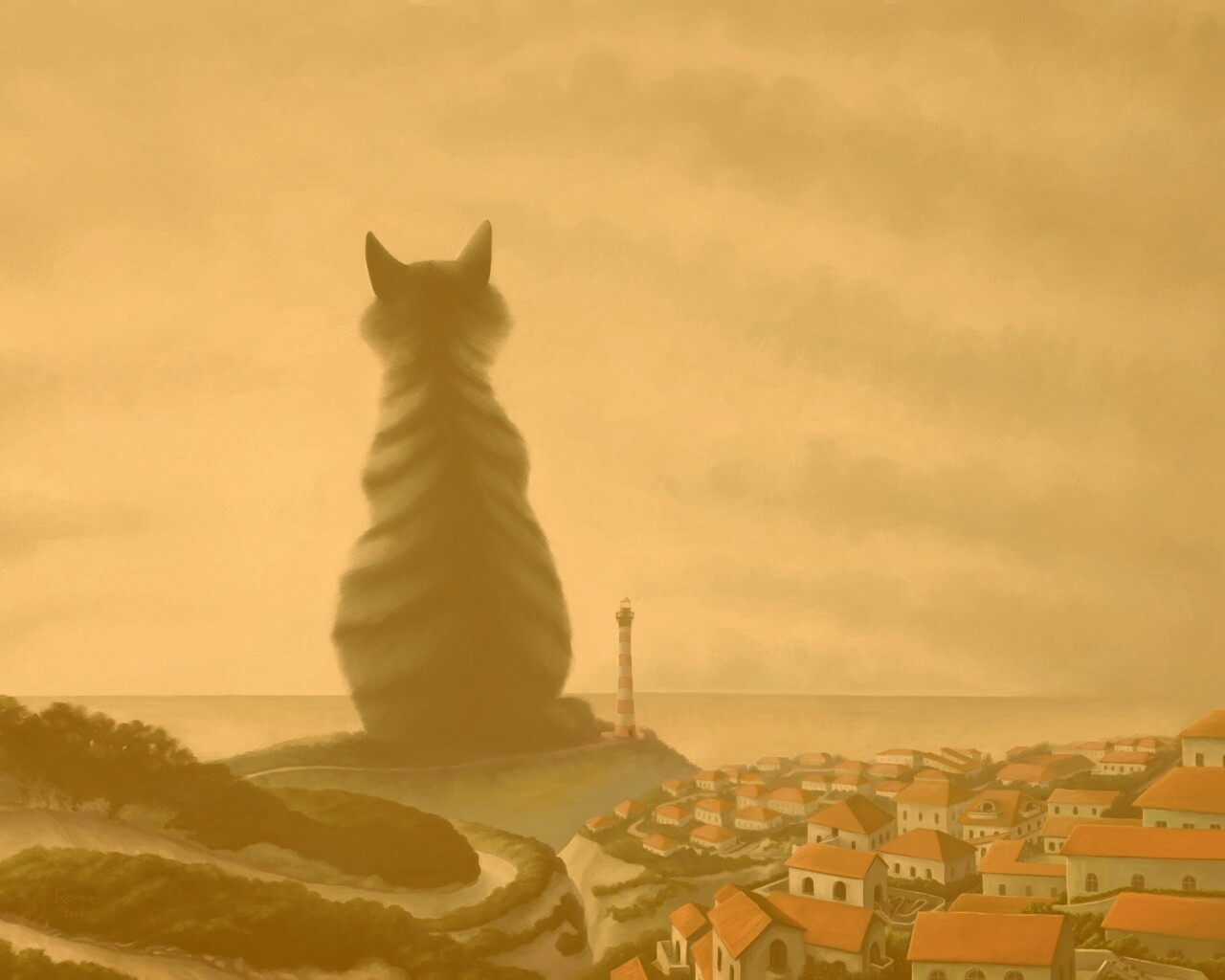 Кот-гигант обои