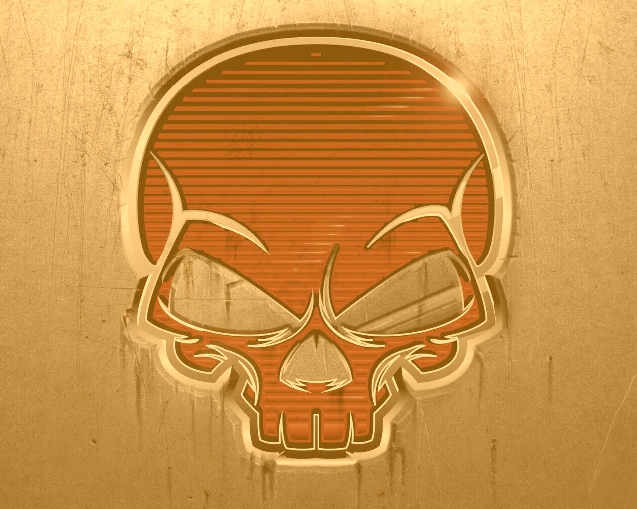 Красный череп лого обои