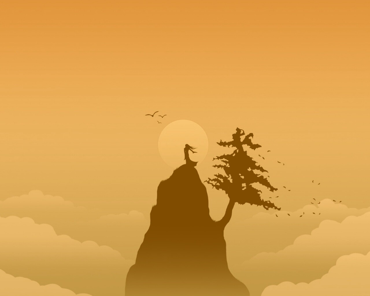 Одна на вершине обои