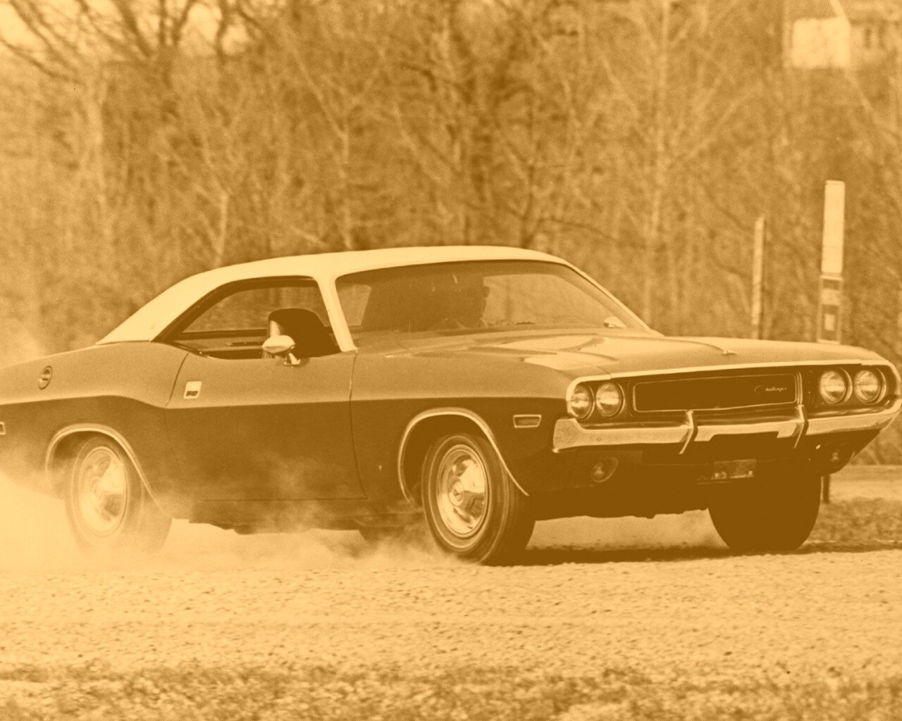 Черно-белое фото Dodge обои