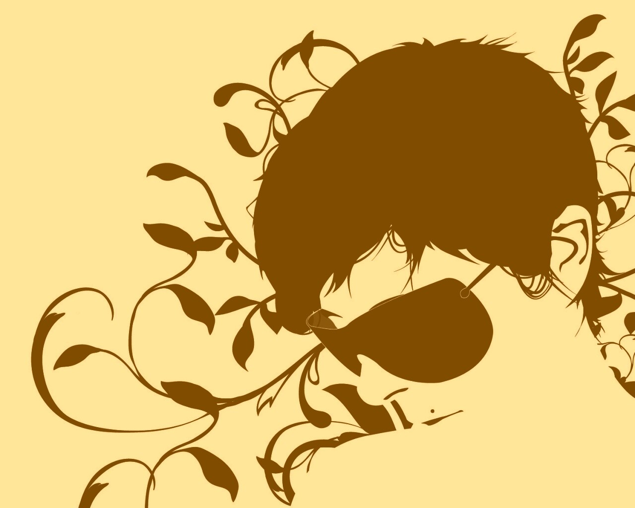 Парень на фоне узора обои