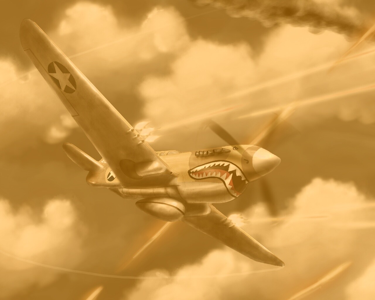 Истребитель акула обои