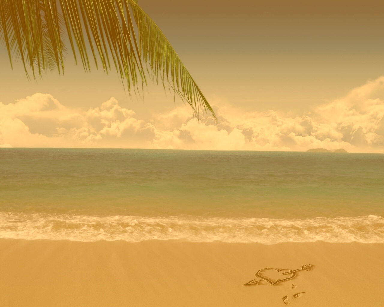 Любовь на океанском берегу обои