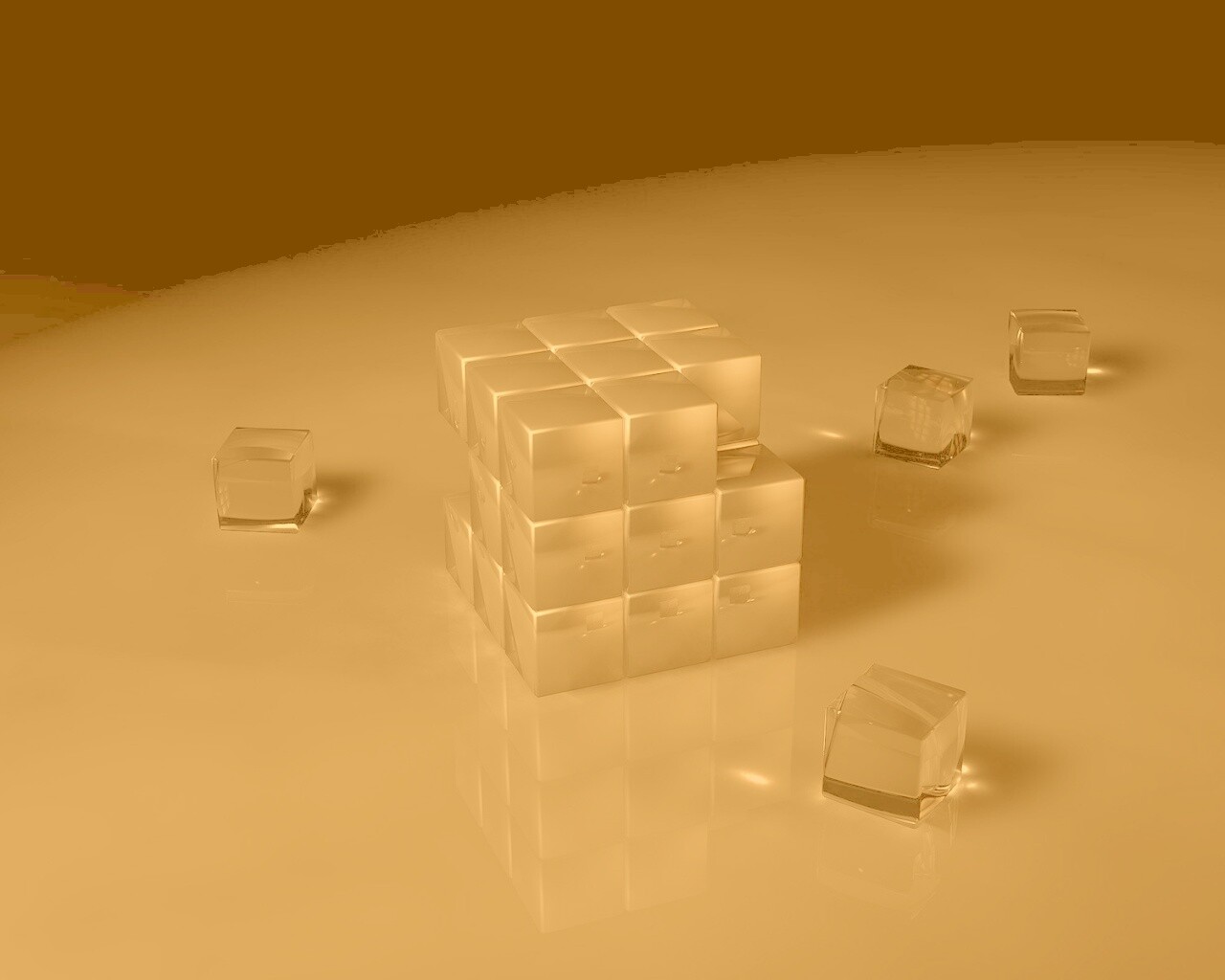 Стеклянный кубик рубика обои