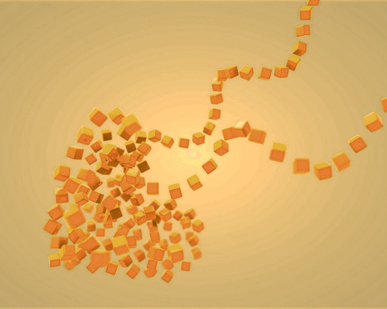 Сердце из кубиков обои