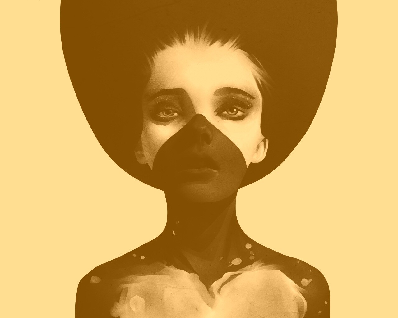 Черно-белый бодиарт обои