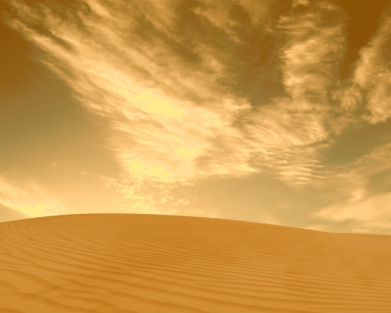 Облака над пустыней обои