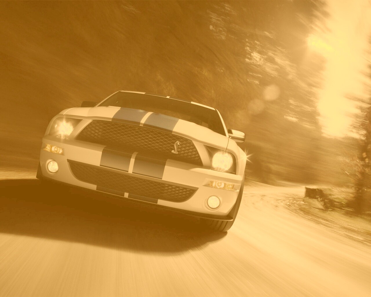 Форд Шелби с синими полосками обои