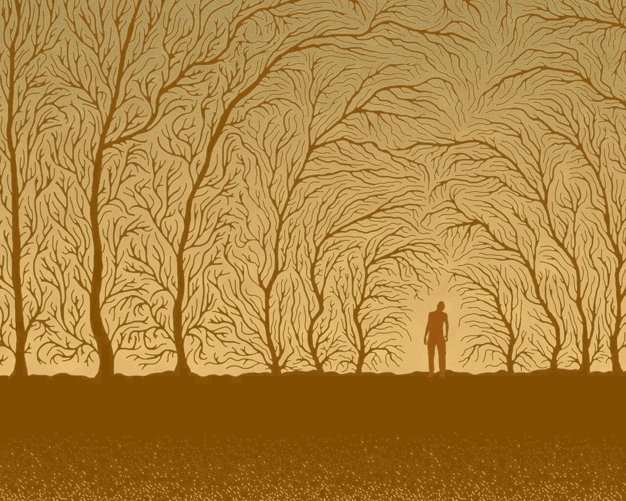 Смыкающиеся деревья обои