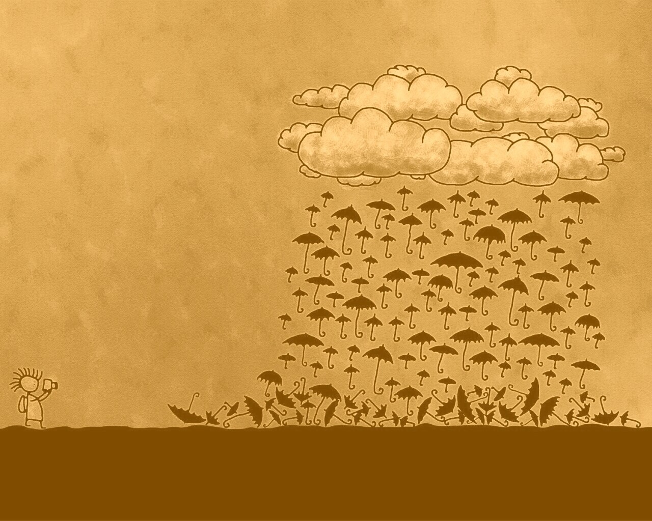 Дождь из зонтиков обои