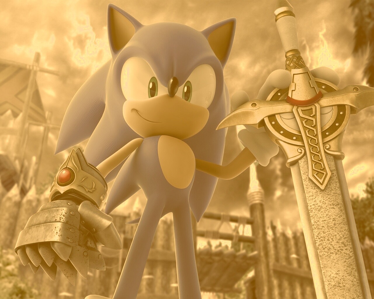 Соник с мечем обои