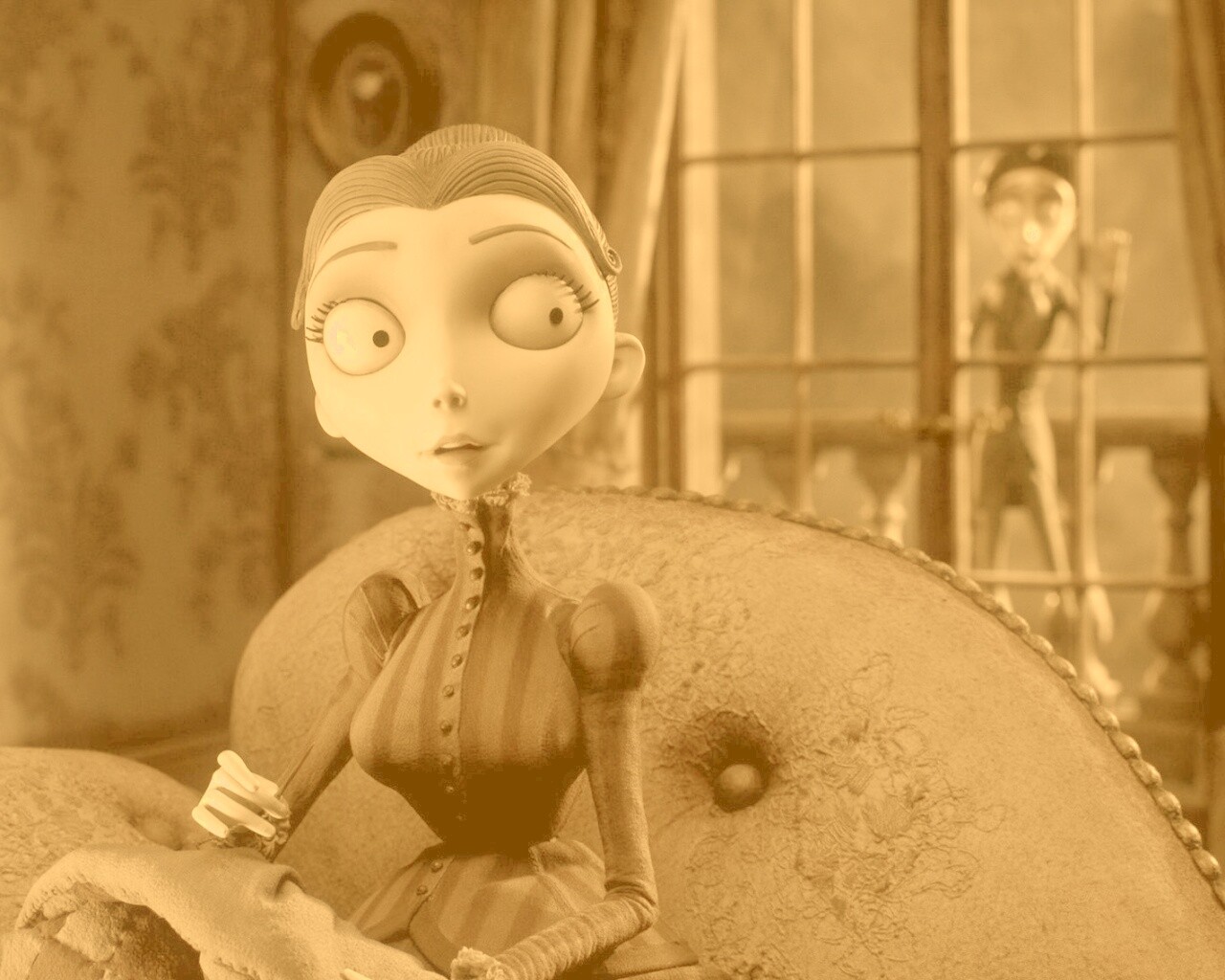 Мертвая невеста вышивает обои