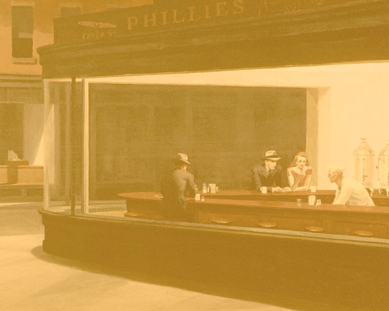 Ночное кафе обои