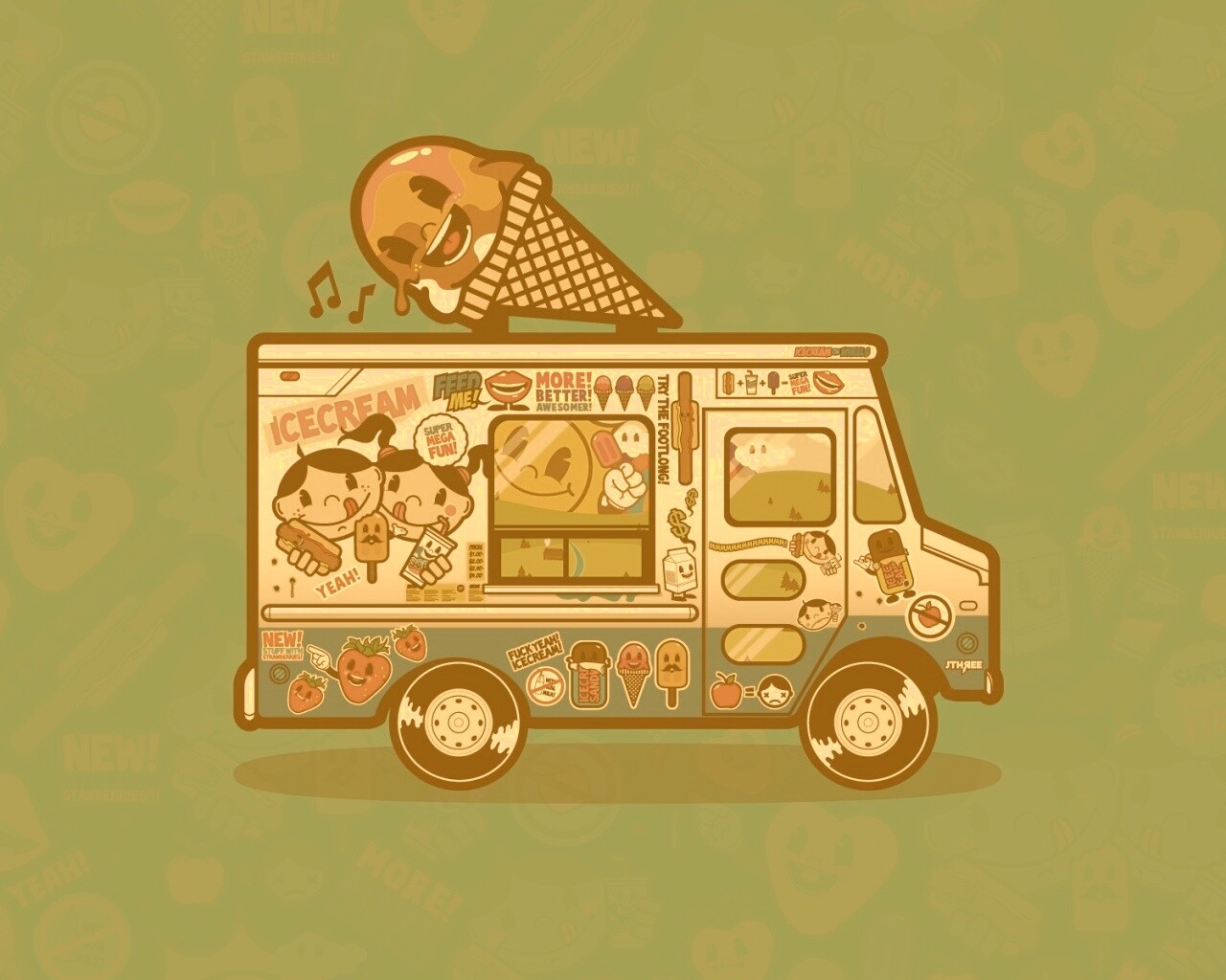 Фургончик мороженщика обои