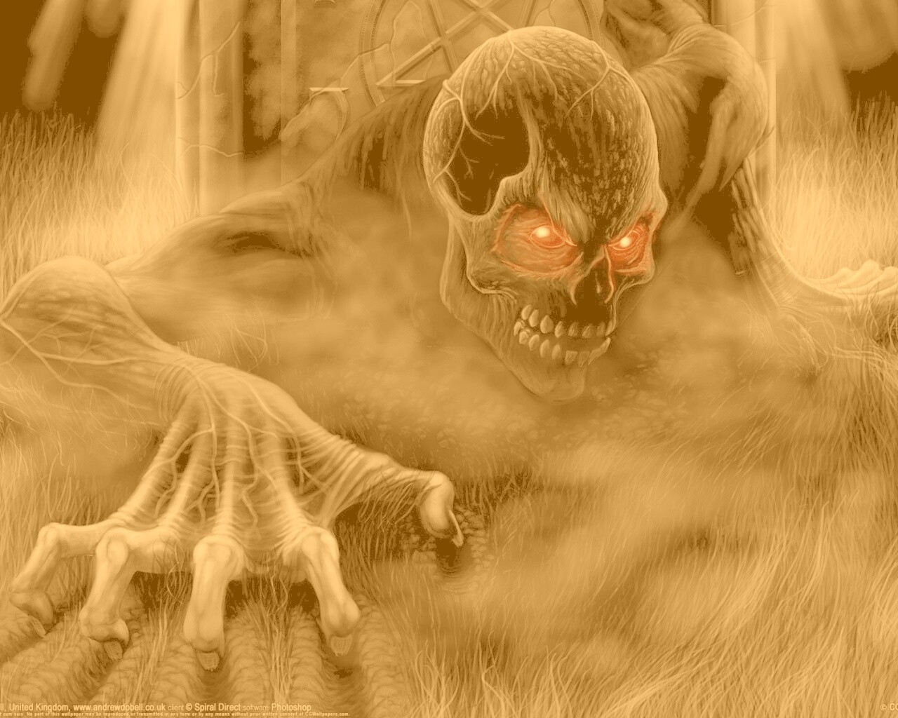 Черный труп вылезает из могилы обои