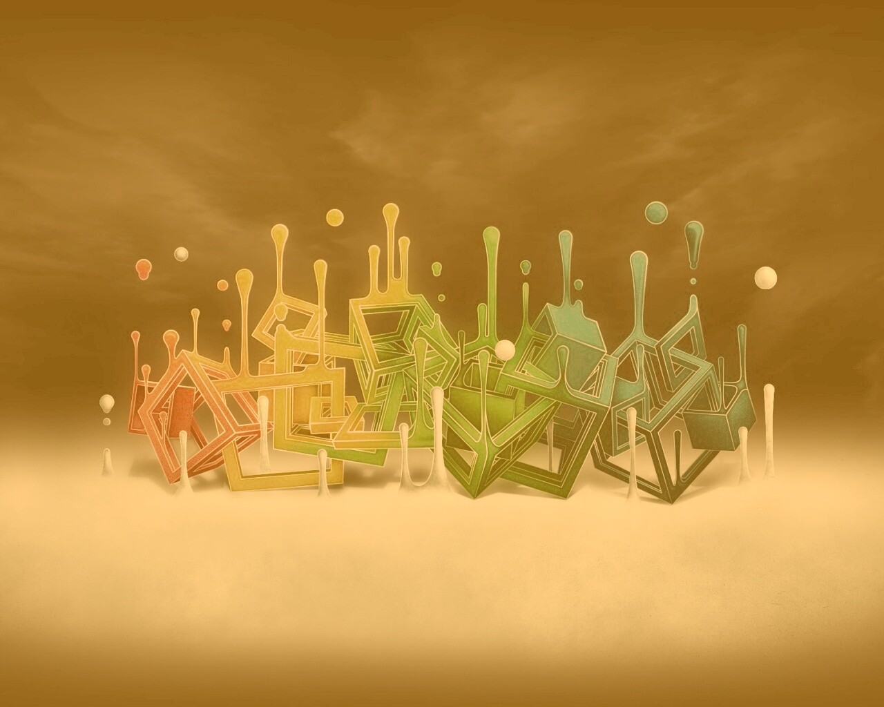 Цветные переплетающиеся кубы обои