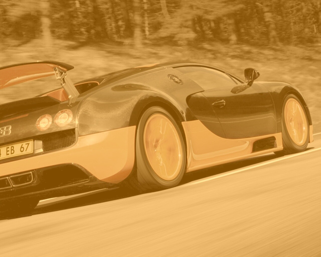 Оранжево-черный Бугатти обои