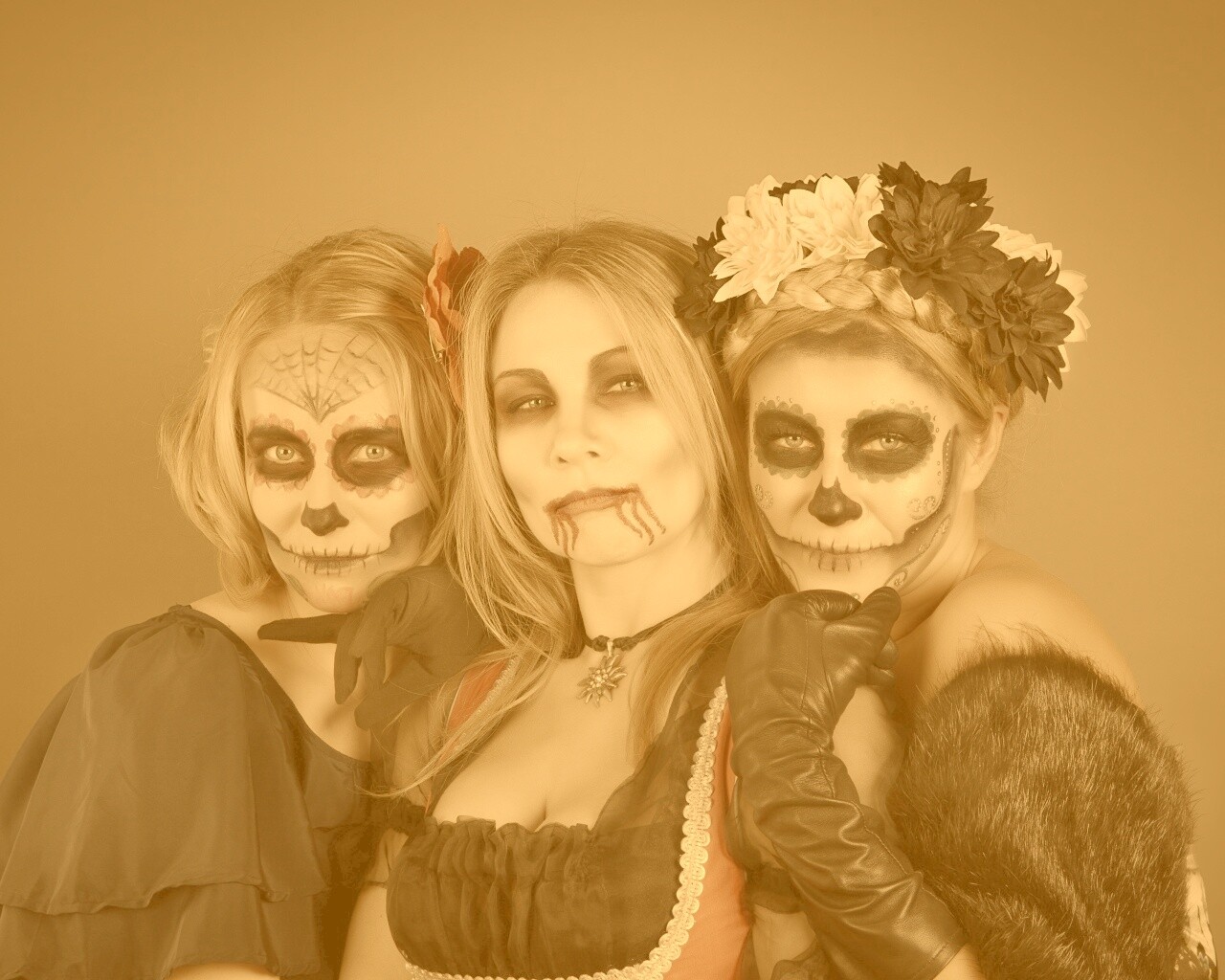 Макияж на хэллоувин обои