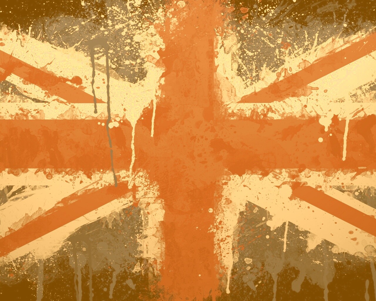 Британский флаг нарисованный краской обои